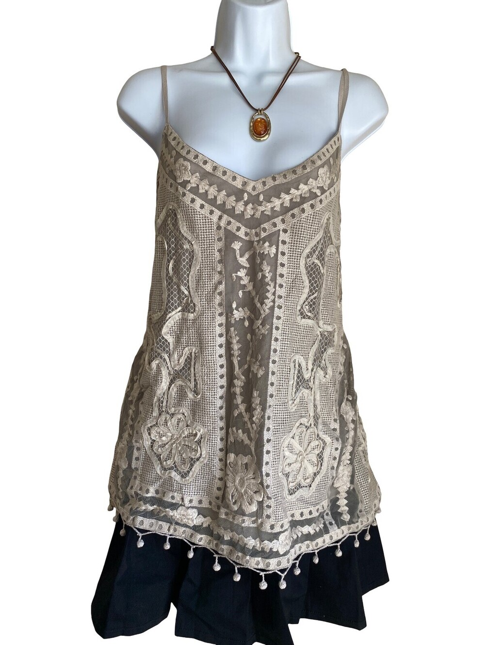 Soft Surroundings Plus 2X Lace Embroider Tunic Blouse Boho Cottagecore Fairycore